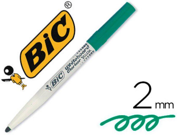 Marqueur BIC velleda 1741 effaçable pointe ogive tracé 2mm encre bleu