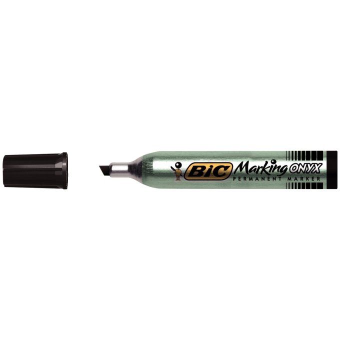 Marqueur permanent Onxy 1591 pointe biseautée noir. BIC