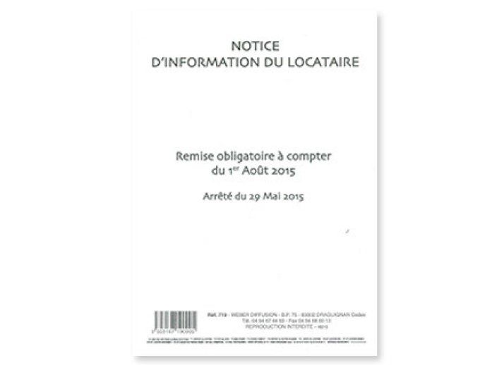 Notice WEBER DIFFUSION  a4 21x29,7cm 8f éditions information locataire coloris blanc.