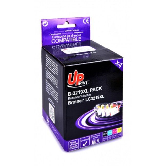 UPRINT B-3219XL BK/C/M/Y PACK 4 CARTOUCHES COMPATIBLES AVEC BROTHER LC-3219XL
