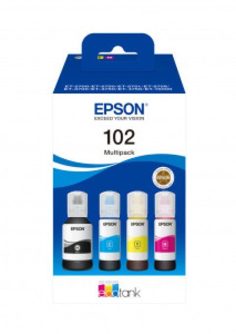 EPSON Multipack Encre Ecotank 102 N,C,M,J 4x70ml