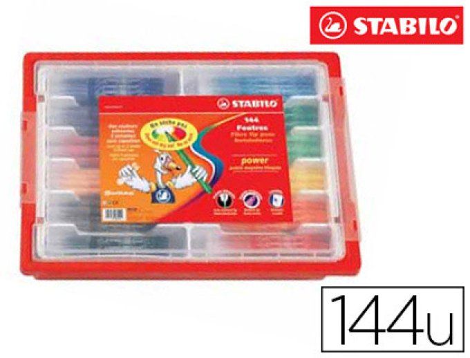 STABILO Feutre coloriage power capuchon ventilé encre lavable pointe moyenne ne sèche pas coffret sc