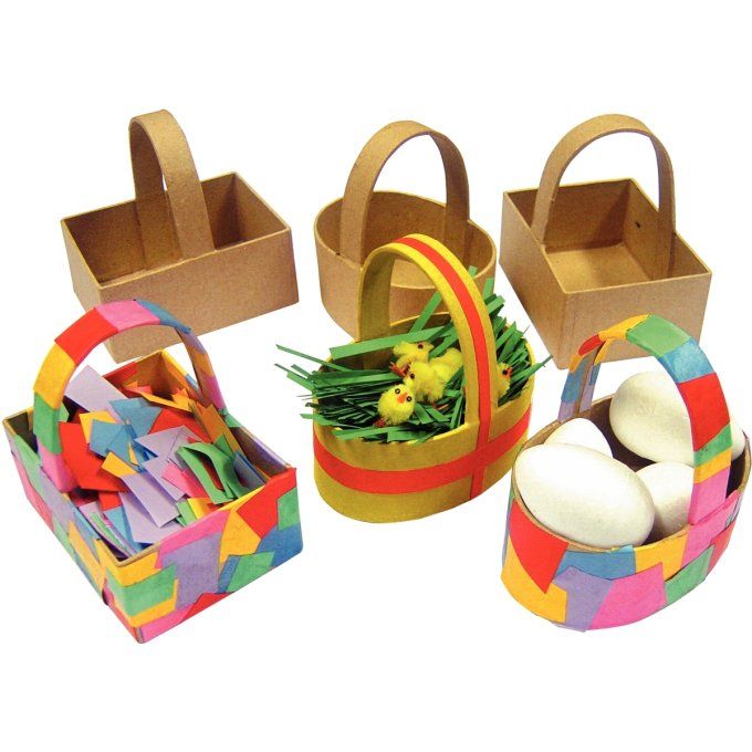 Lot de 10 paniers en carton, 2 modèles assortis