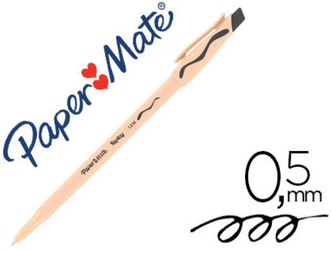 Stylo-bille PAPERMATE  replay écriture moyenne 0.5mm encre gommable Noir