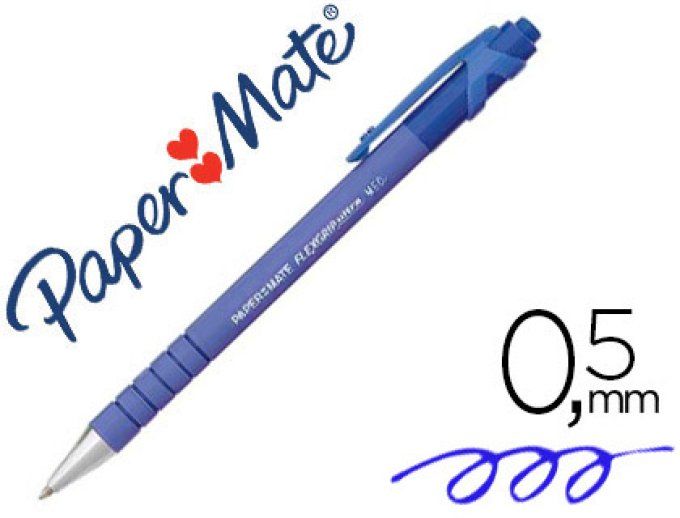 Stylo-bille PAPERMATE flexgrip ultra  écriture 0.5 mm encre douce corps caouchouté anti-gliss 
