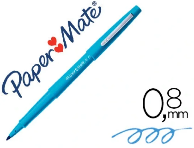 Stylo-feutre paper mate flair original pointe moyenne 0.7mm longue durée de vie coloris turquoise.
