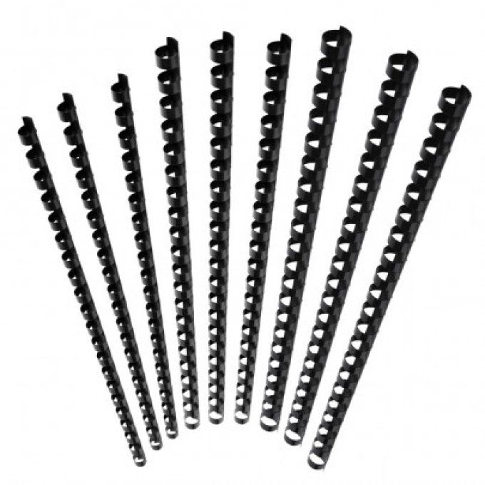 Boîte de 100 reliures plastiques couleur Ø 10mm noir