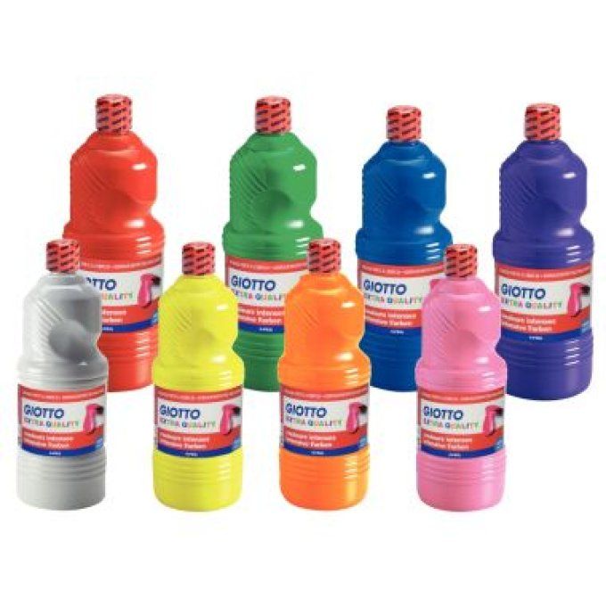 Carton de 8 flacons 1L de gouache liquide GIOTTO dont 1 litre offert, couleurs assorties 2