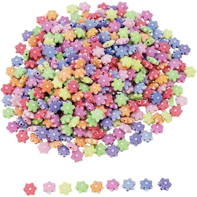 Sac de 1000 perles Fleurs diamètre 11mm