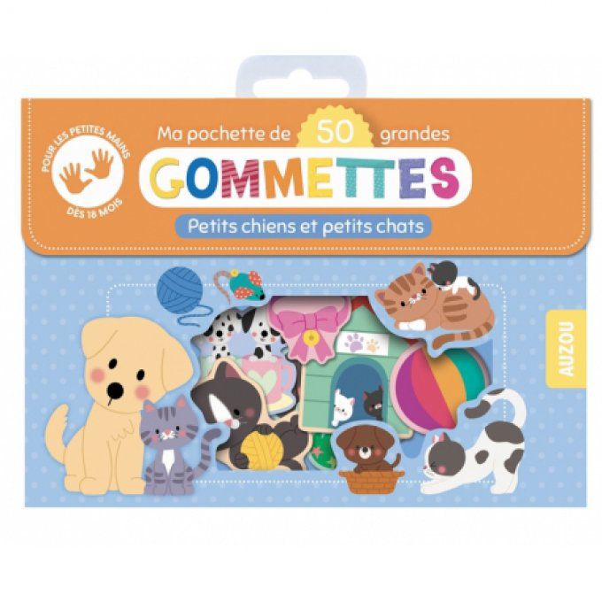 Petits chiens et chats. Grandes gommettes