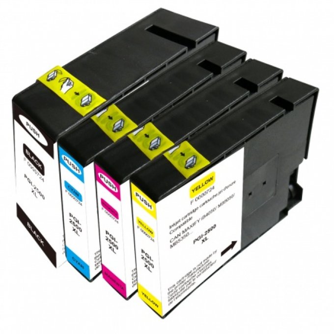UPRINT C-2500XL BK/C/M/Y PACK 4 CARTOUCHES COMPATIBLES AVEC CANON PGI-2500XL port offert
