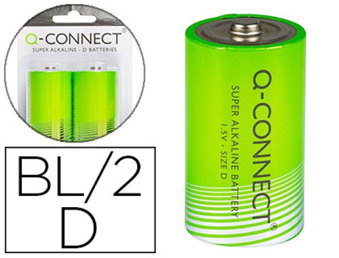 Pile q-connect économique capacité 1.5v i.C.E. Lr20 taille d blister 2 unités.