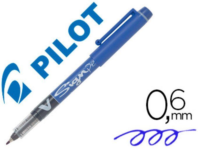 Stylo-feutre PILOT  v sign pen écriture moyenne 0.6mm pointe fibre polyester encre intense 