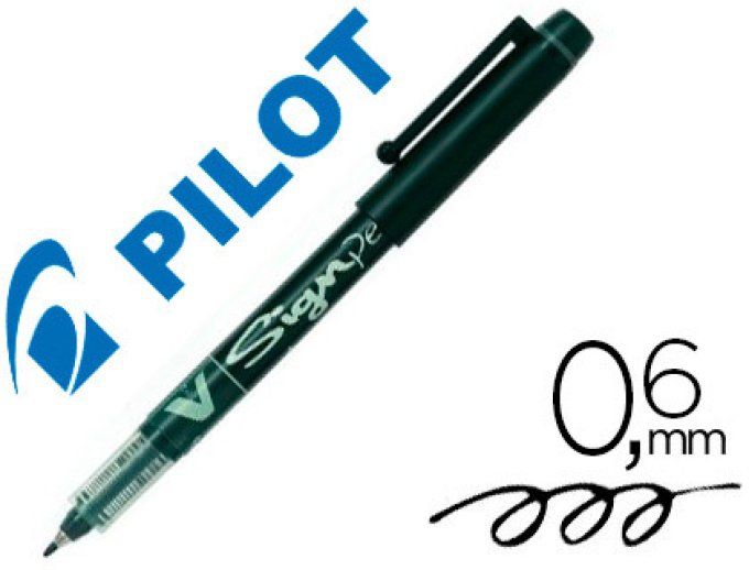 Stylo-feutre PILOT  v sign pen écriture moyenne 0.6mm pointe fibre polyester encre intense 