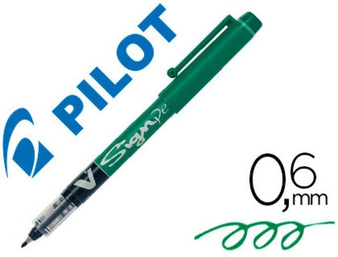 Stylo-feutre PILOT  v sign pen écriture moyenne 0.6mm pointe fibre polyester encre intense 