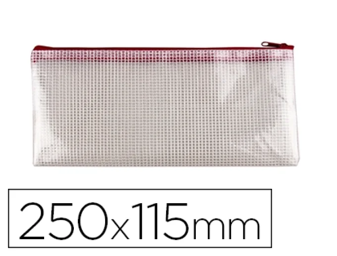 Pochette q-connect porte-documents pvc taille chèque ouverture supérieure avec fermeture éclair