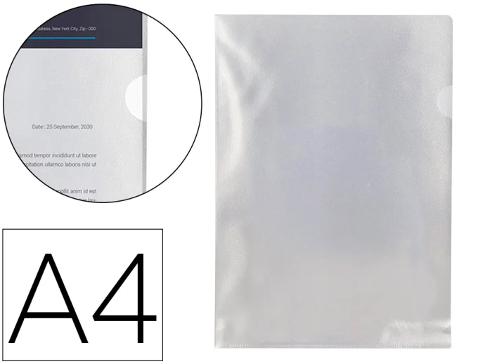 Pochette coin q-connect polypropylène grainé économique 12/100e incolore transparent sachet 10 u