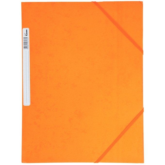 Chemise 3 rabats à élastiques en carte grainée 5/10ème 450g orange