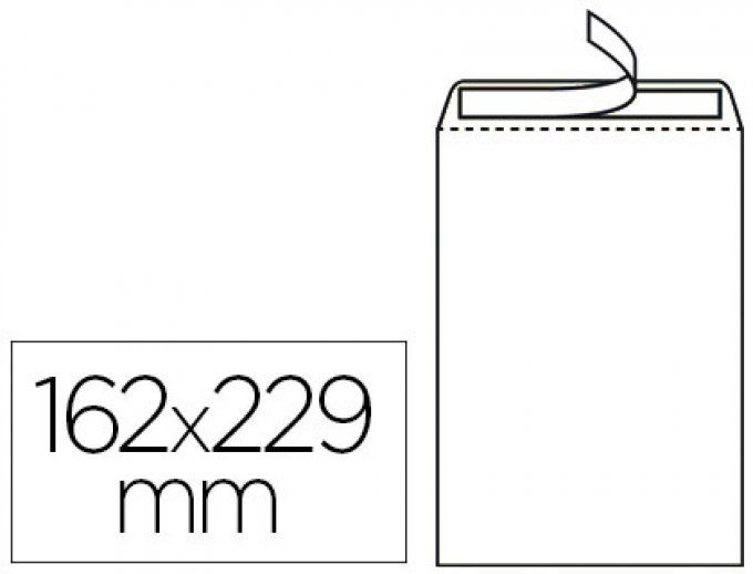 Pochette GPV  économique adhésive vélin blanc 90g c5 162x229mm sachet 25 unités.