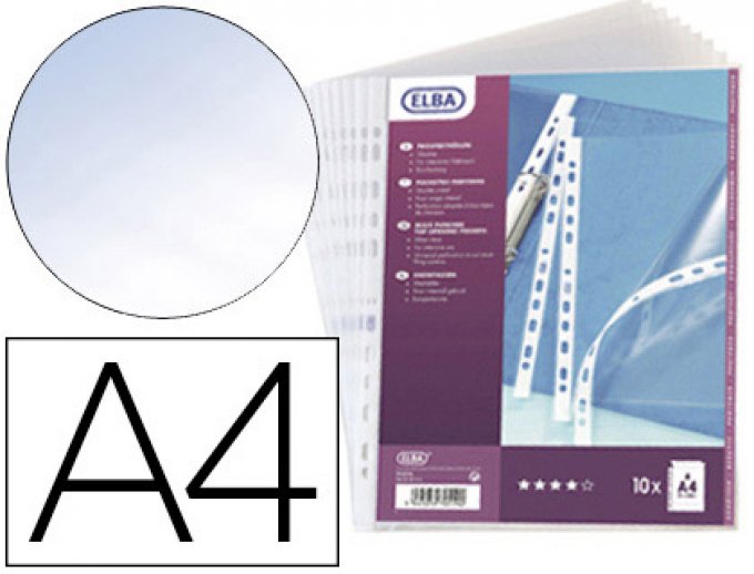 Pochette OXFORD polypropylène lisse 9/100e perforée usage intensif a4 210x297mm boîte 100 unités.