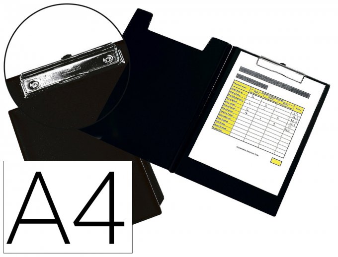 JPC Porte-bloc jpc à rabat pvc a4+ 35.5x23.5cm pince metal porte stylo coloris noir.