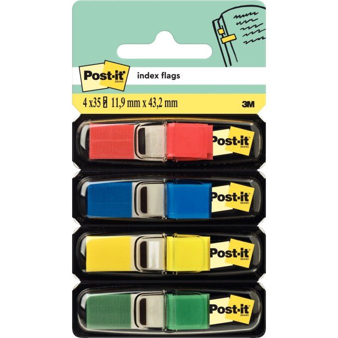 Marque-pages 4 x 35 index post-it étroit 12 x 44 mm. POST-IT