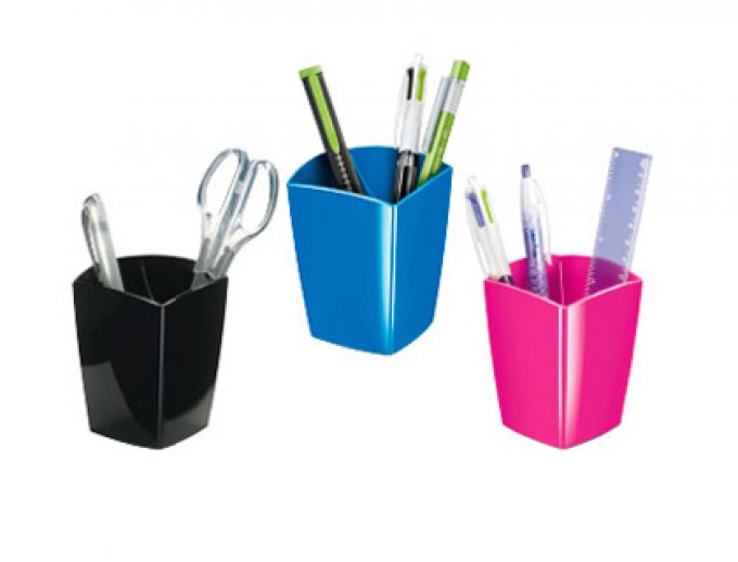 Pot à crayons CEP pro polystyrène antichoc très brillant design contemporain 32 crayons 74x74x95mm c