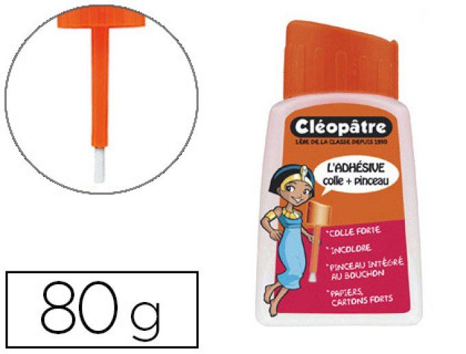 COLLE CLEOPATRE Colle scolaire cléopâtre papier carton travaux manuels sans solvant flacon 80g.