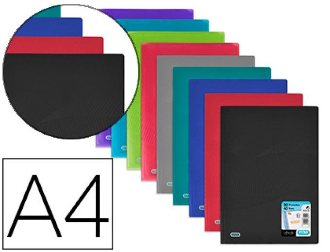 Protege-documents elba osmose polypropylene a4 40 pochettes 80 vues decoupe coin coloris assortis op