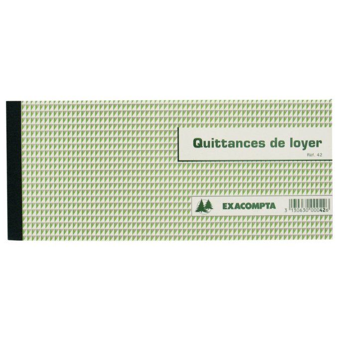 Carnet quittances de loyer 50 feuillets. EXACOMPTA
