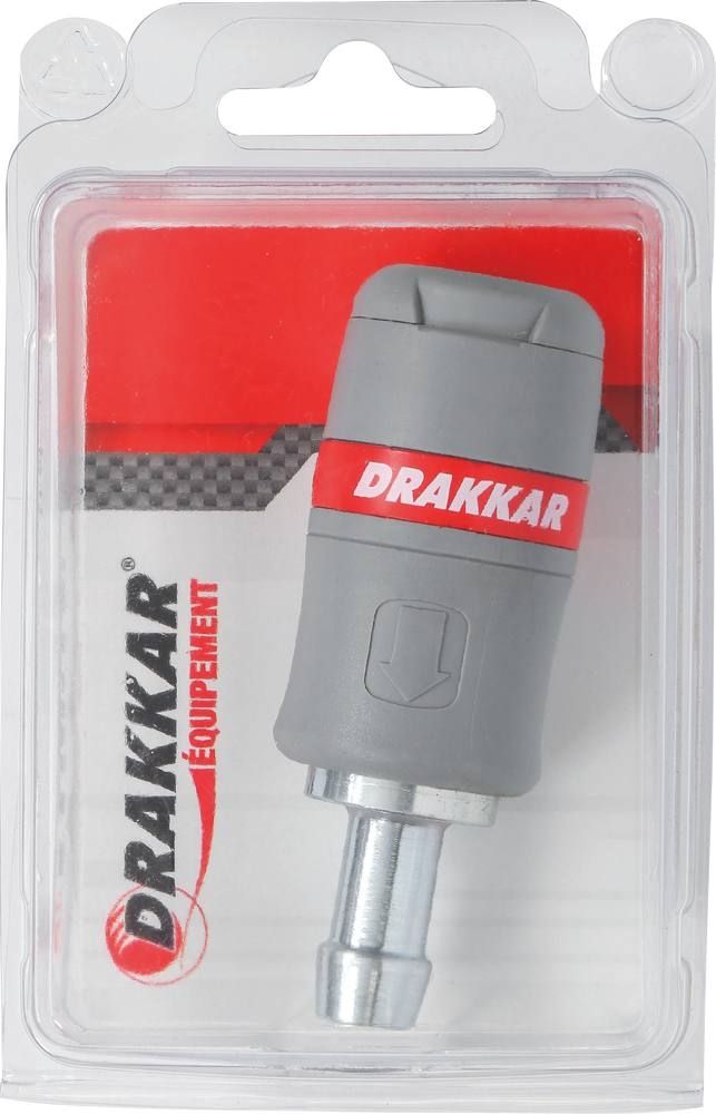 Raccord rapide femelle passage d'air 8mm pour tuyau de 8mm - blister DRAKKAR
