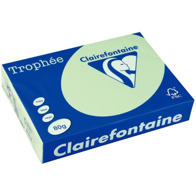 Ramette papier A3 80g CLAIREFONTAINE vert golf 500 feuilles 