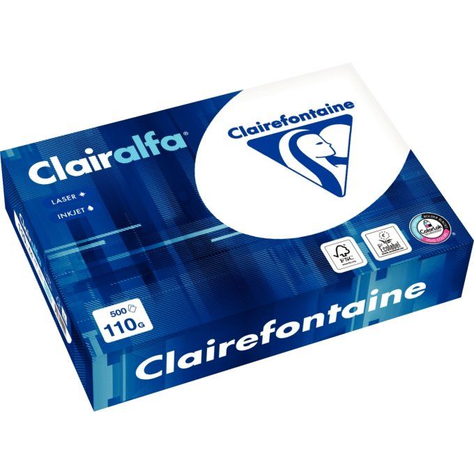 Ramette papier A4 110g CLAIREFONTAINE blanc 500 feuilles 