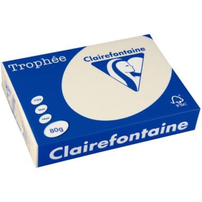 Ramette papier A3 80g, ivoire Trophée CLAIREFONTAINE 500 feuilles 