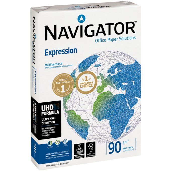 Ramette de 500 feuilles format A4 90g blanc NAVIGATOR