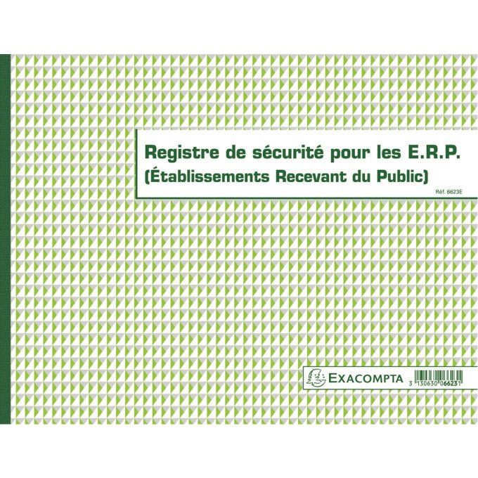 Registre de Sécurité pour les ERP EXACOMPTA 6623E