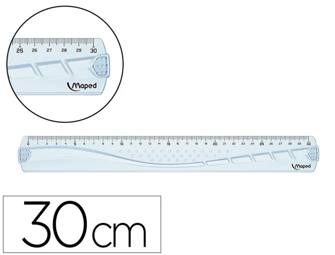 Regle plate maped geometric en plastique recycle sachet individuel 30cm.