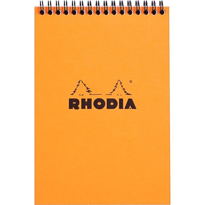 Bloc RHODIA classic orange a5 14.8x21cm couverture carte enduite reliure intégrale 80f