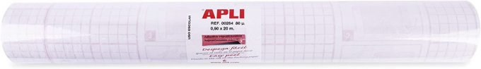 Apli  Couvre-livre adhésif repositionnable en rouleau 80 microns 0,50X20m