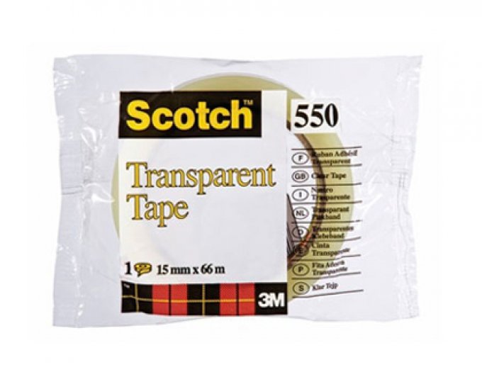 Ruban adhésif SCOTCH  550 transparent résistant 15mmx66m sachet.