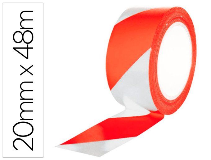 Q-CONNECT Ruban adhésif signalisation q-connect sécurisé résistant 48mmx20m coloris rouge/blanc.