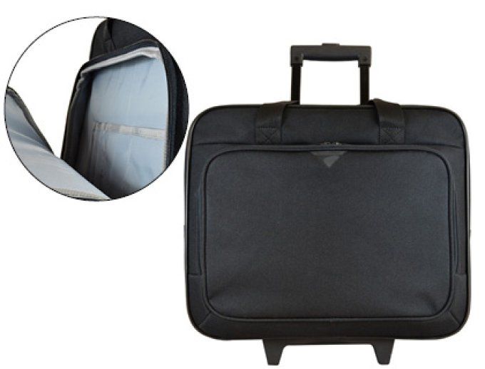 Trolley techair business basic polyester compatible ordinateur 17.3" 450x425x220mm 2 compartiments.