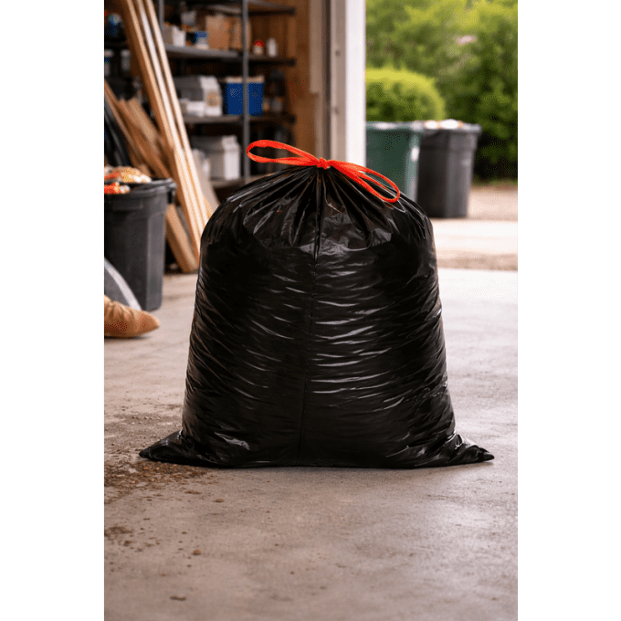 Sac poubelle 50 litres 35 microns lien coulissant Carton de 100 sacs