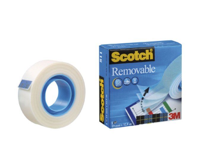 SCOTCH Ruban adhésif scotch magic 811 repositionnable invisible 19mmx33m boîte individuelle.