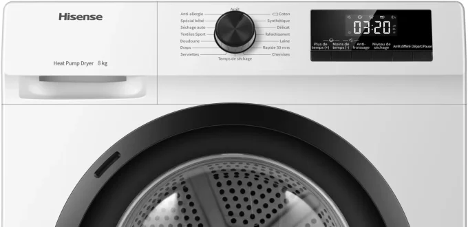 Sèche linge frontal 8kg HISENSE DHQE802U