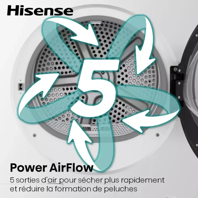 Sèche linge frontal 8kg HISENSE DHQE802U