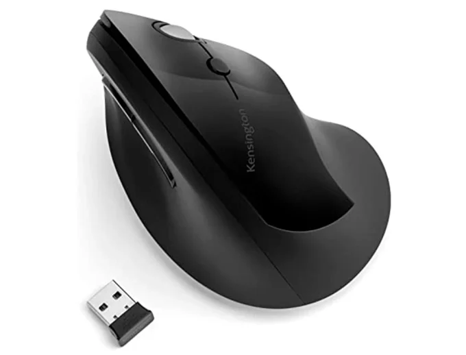 Souris kensington sans fil design vertical ergonomique por fit 2,4gh. 4 boutons.