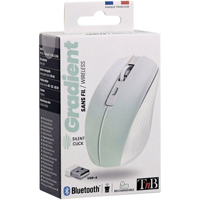 Souris sans fil rechargeable T'NB Gradient bleu dégradé