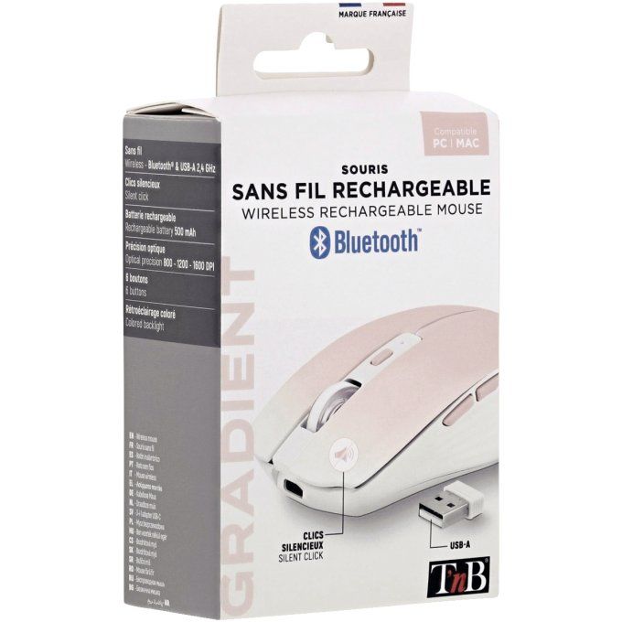 Souris sans fil rechargeable T'NB Gradient rose dégradé