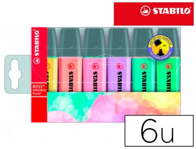 Surligneur STABILO boss pastel tracé 2/5mm pointe biseautée encre universelle